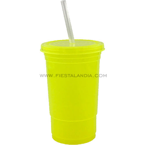 Vaso Promocional Yga 20 oz. Fiesta Tapa y Popote - YGA :: Siempre con tu  marca