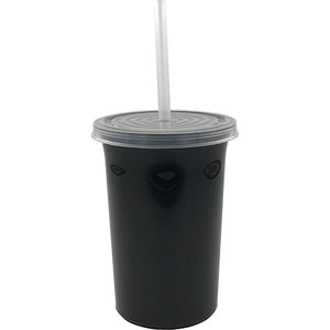 VASO  CON TAPA Y POPOTE 16 OZ. (100 PIEZAS)